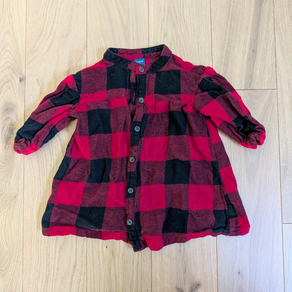Plaid Red and Black Kids Shirt